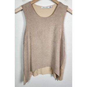 Bishop + Young Women's Sz. S Nude Faux Suede Mixed Media Tank Top